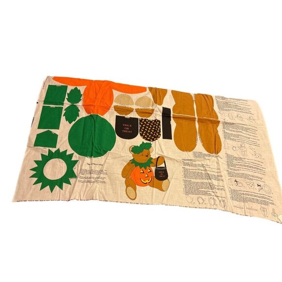 V.I.P. Cranston Print Works Other - Vintage V.I.P. Cranston Print Works Trick Or Treat Teddy Bear Fabric Panel